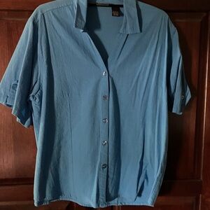 Bright blue camp shirt